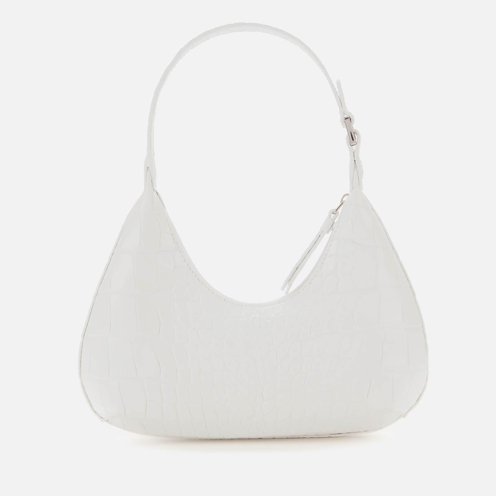 BY FAR Baby Amber Croco Embossed Shoulder Bag in White | Lyst
