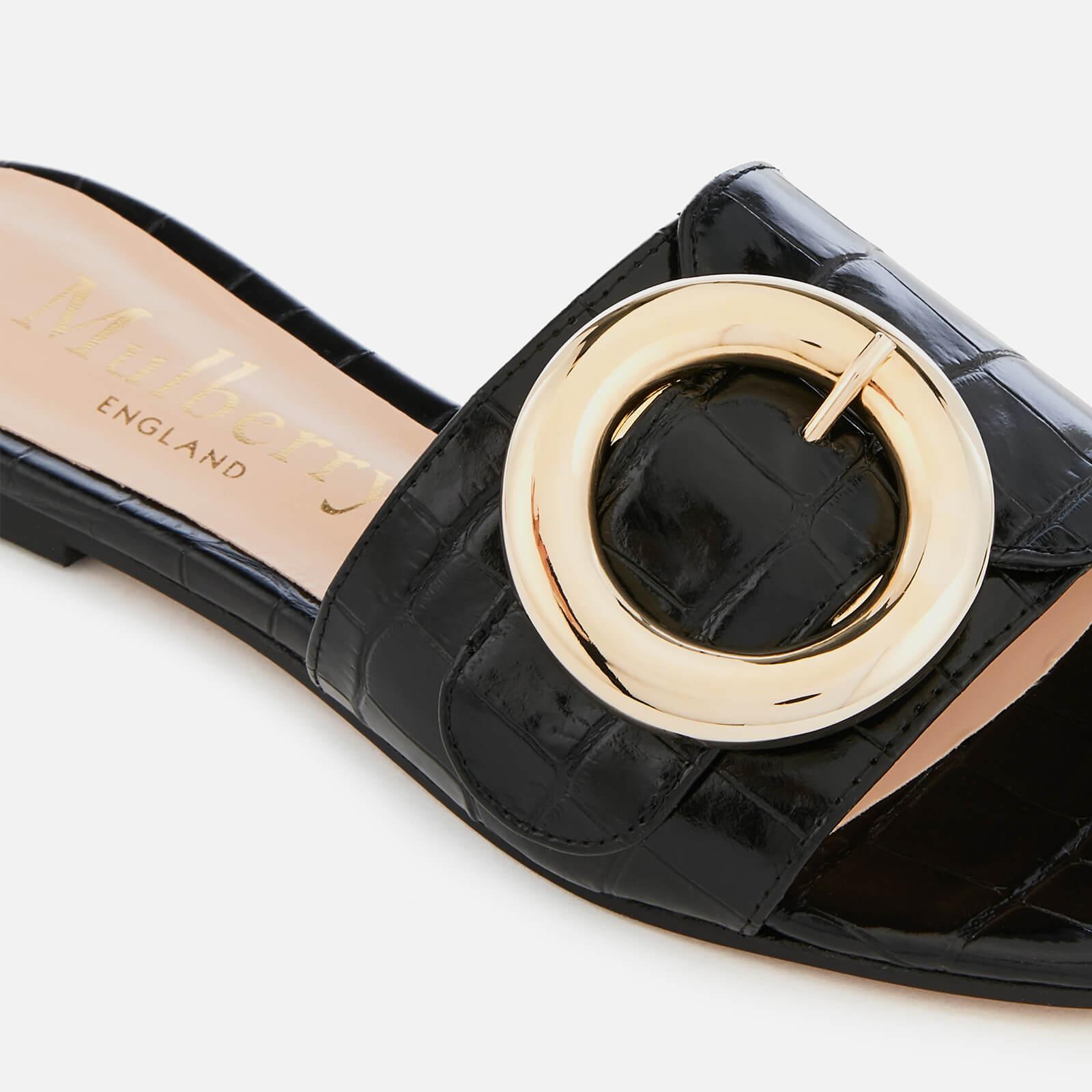 Mulberry Leather Mule Sandals in Black - Lyst