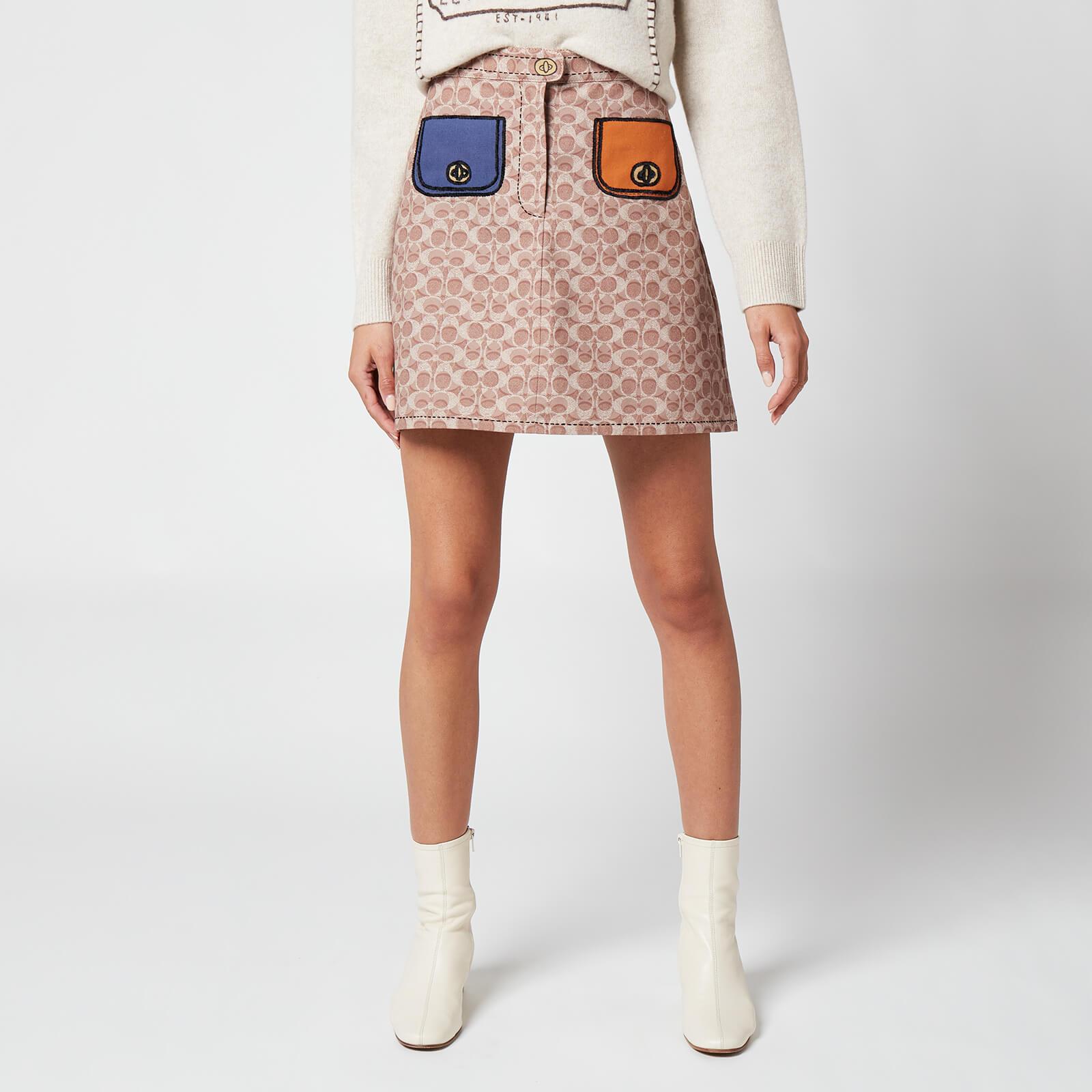 COACH Trompe L'oeil Skirt in Brown | Lyst