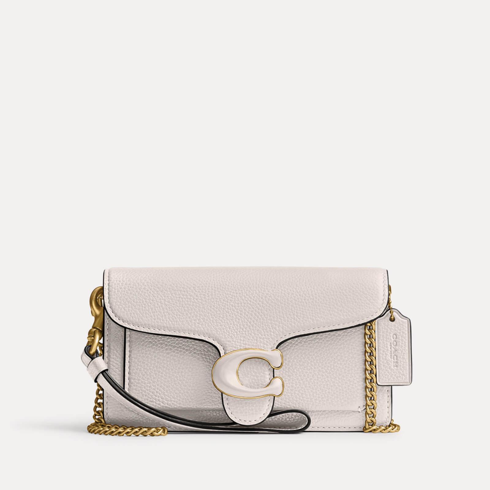 COACH Polished Pebble Tabby Leather Wristlet Bag in Natural | Lyst Canada
