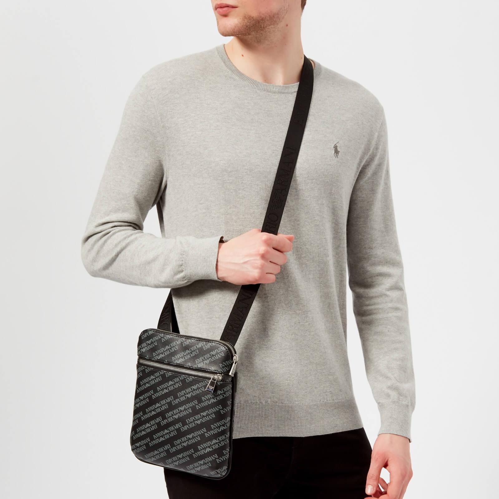 emporio armani flat messenger bag