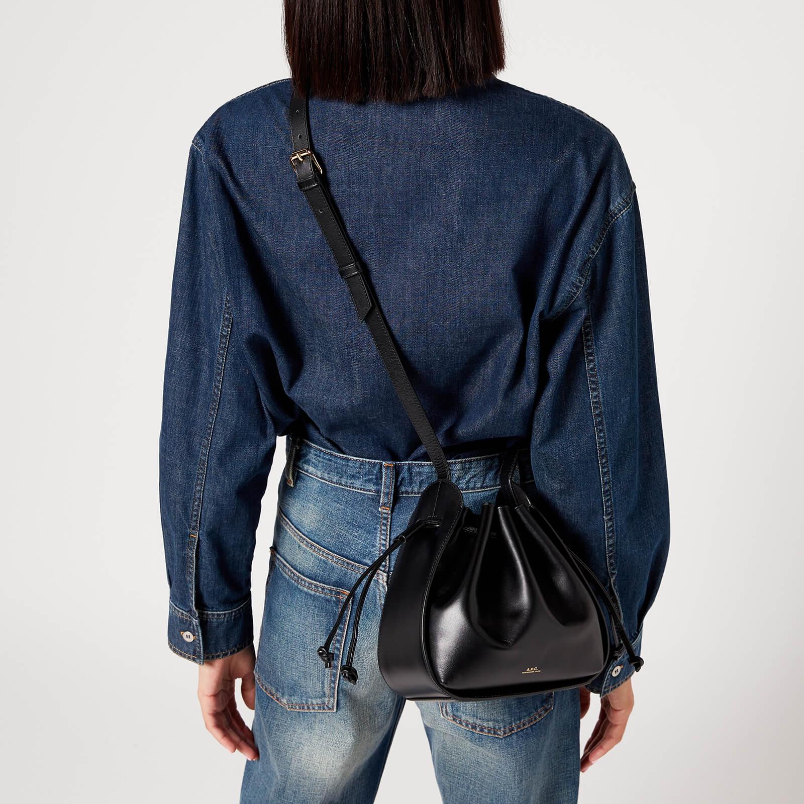 A.P.C. Courtney Small Bucket Bag in Black | Lyst