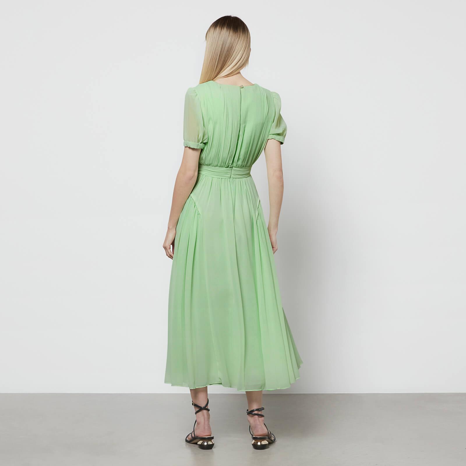 Self-Portrait Spearmint Chiffon Midi Dress in Green | Lyst