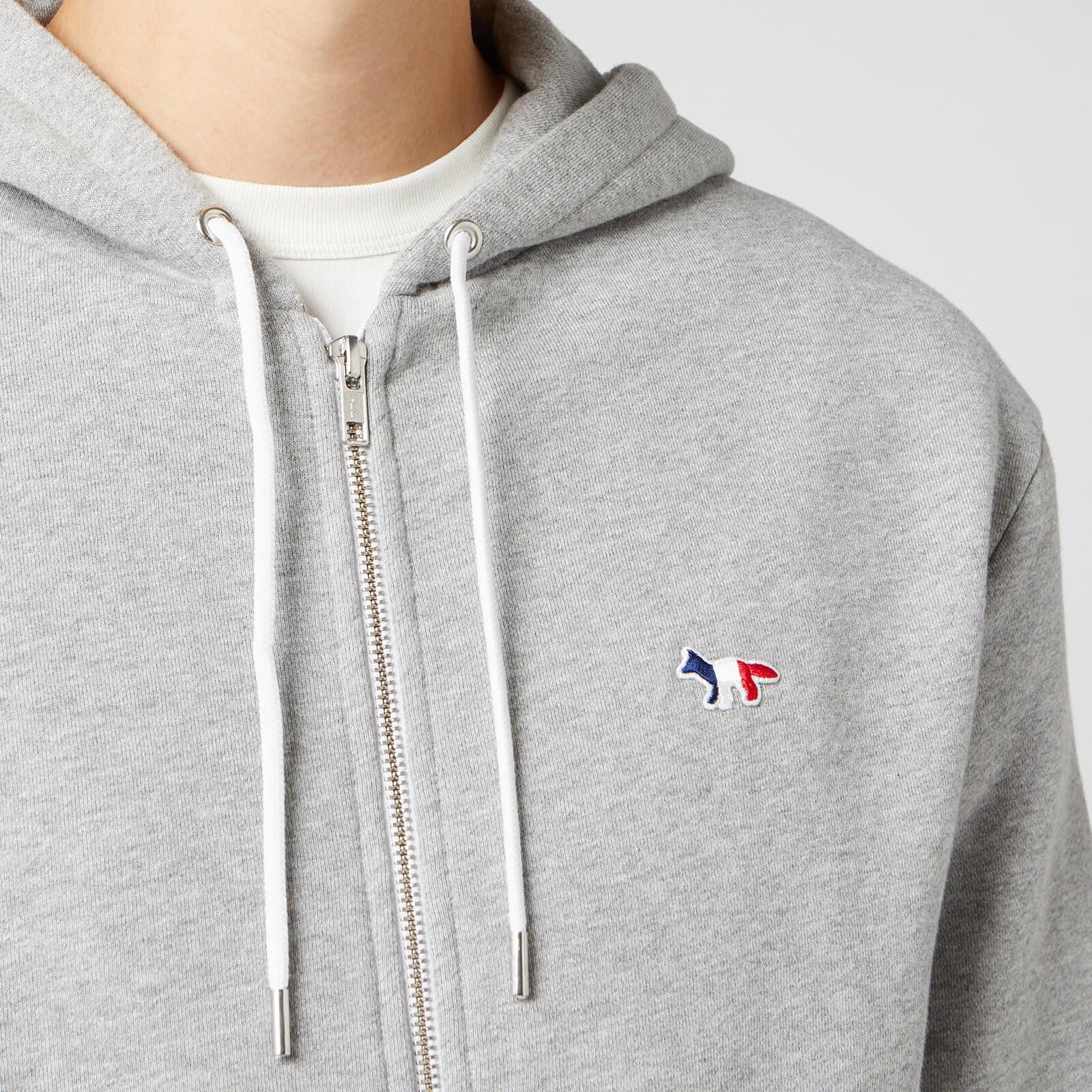 Maison Kitsuné Zip Hoodie Tricolor Fox Patch in Grey (Gray) for 