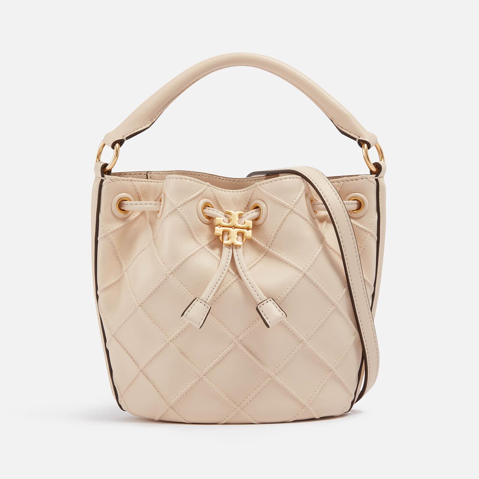 Tory Burch Fleming Quilted Leather Bucket Bag in Natural | Lyst