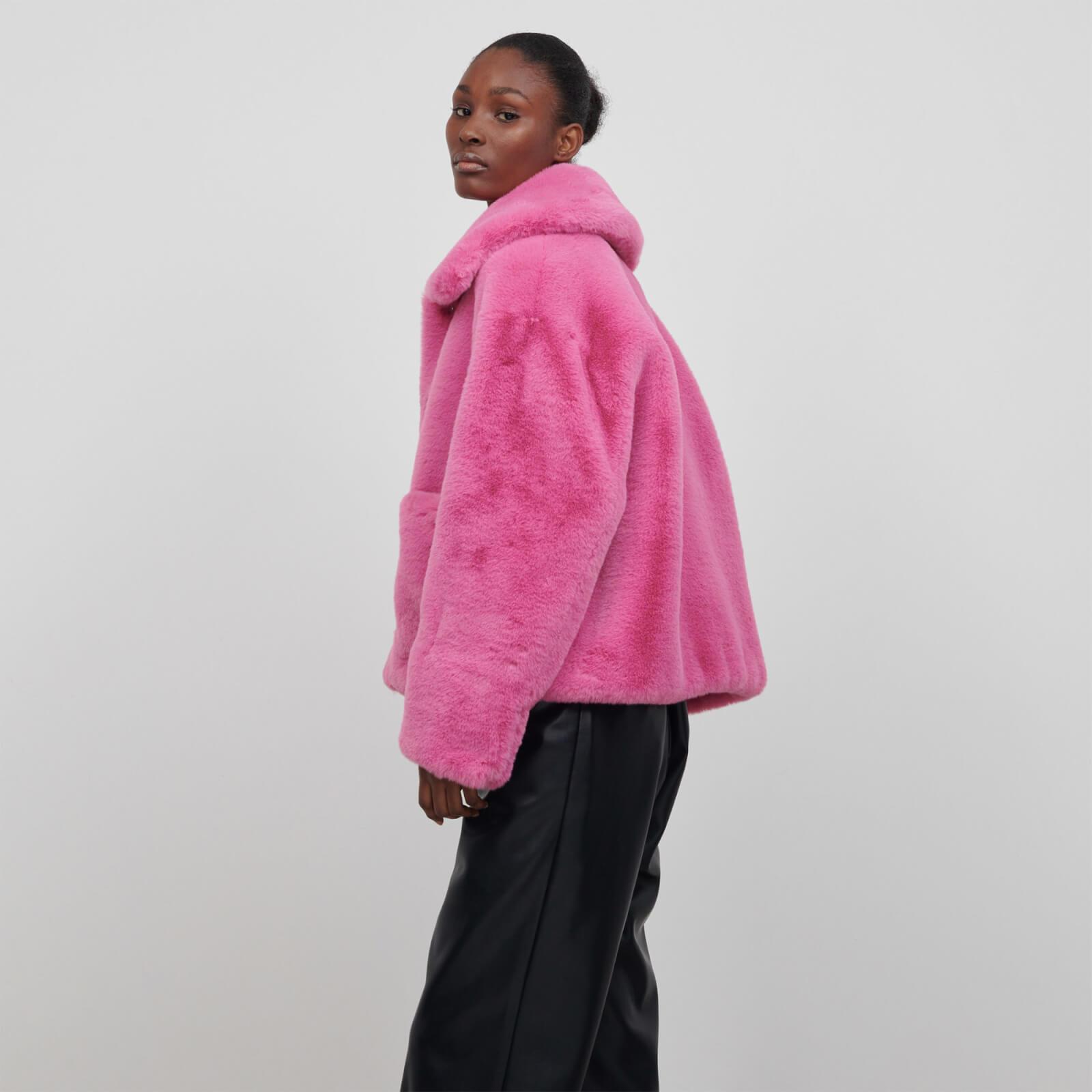 Jakke Traci Cropped Faux Fur Coat in Pink | Lyst