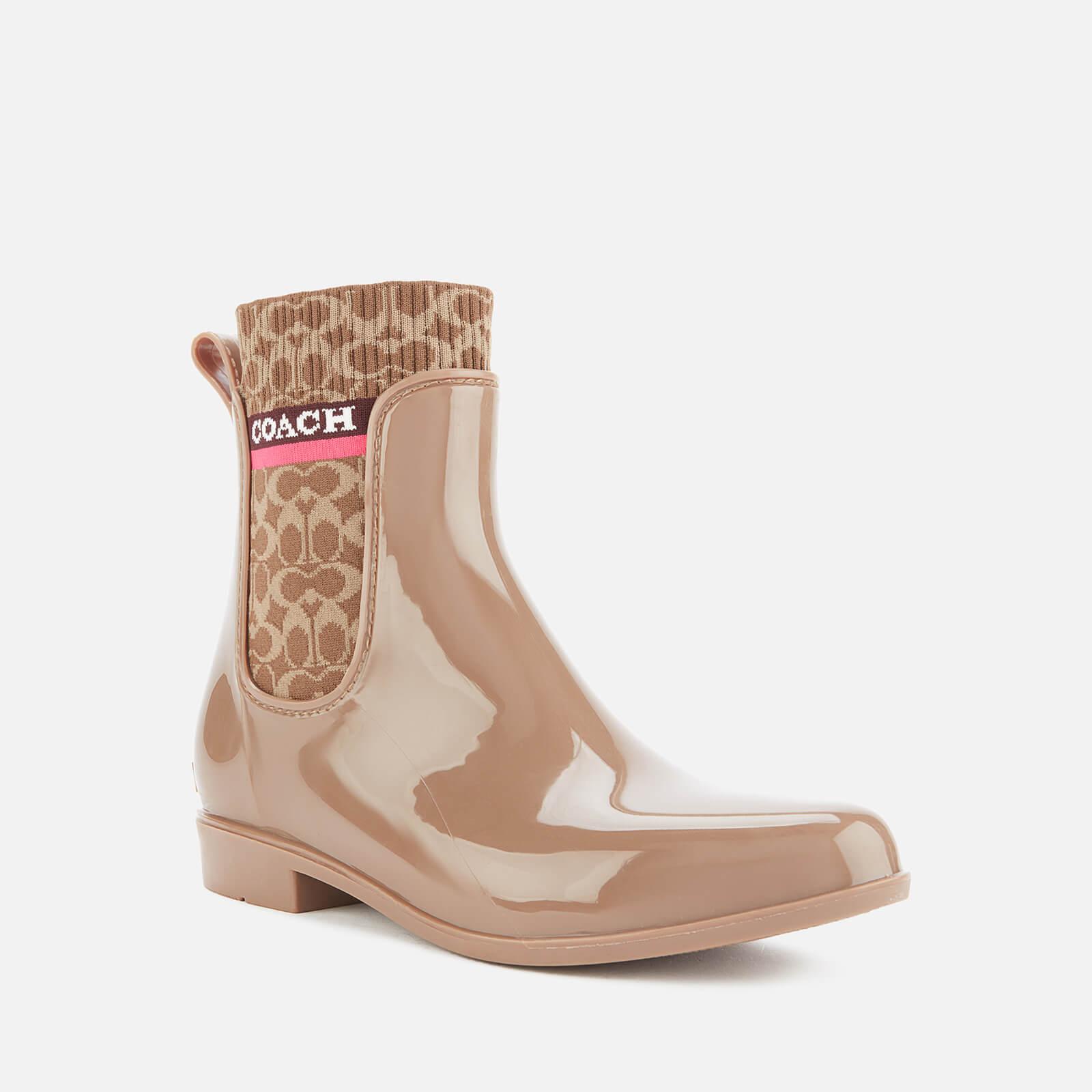 COACH Rivington Signature Knit Rain Boots in Natural | Lyst