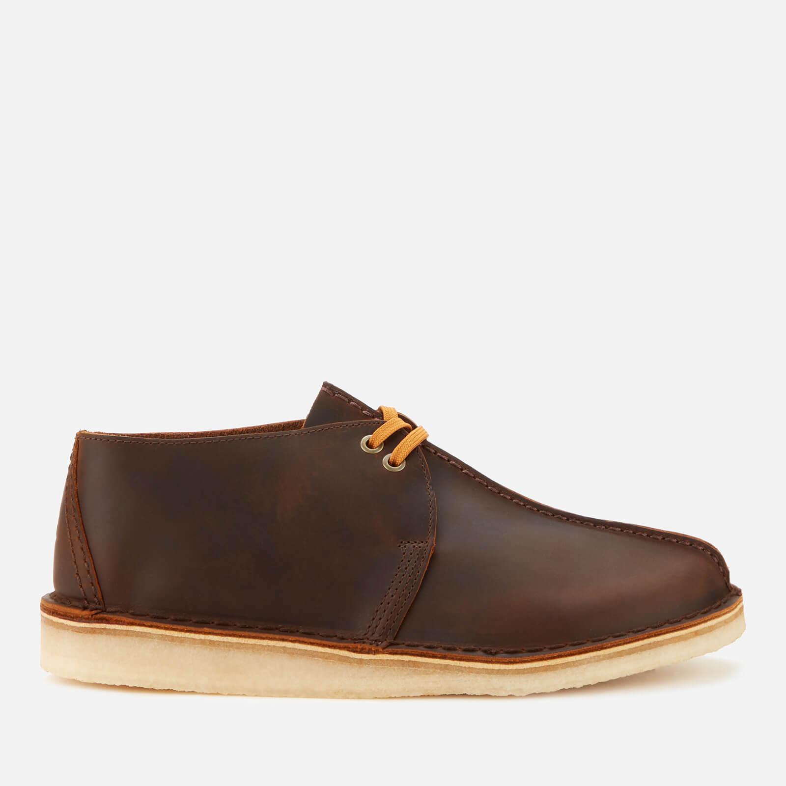 Clarks Desert Trek Leather Shoes in Brown for Men | Lyst