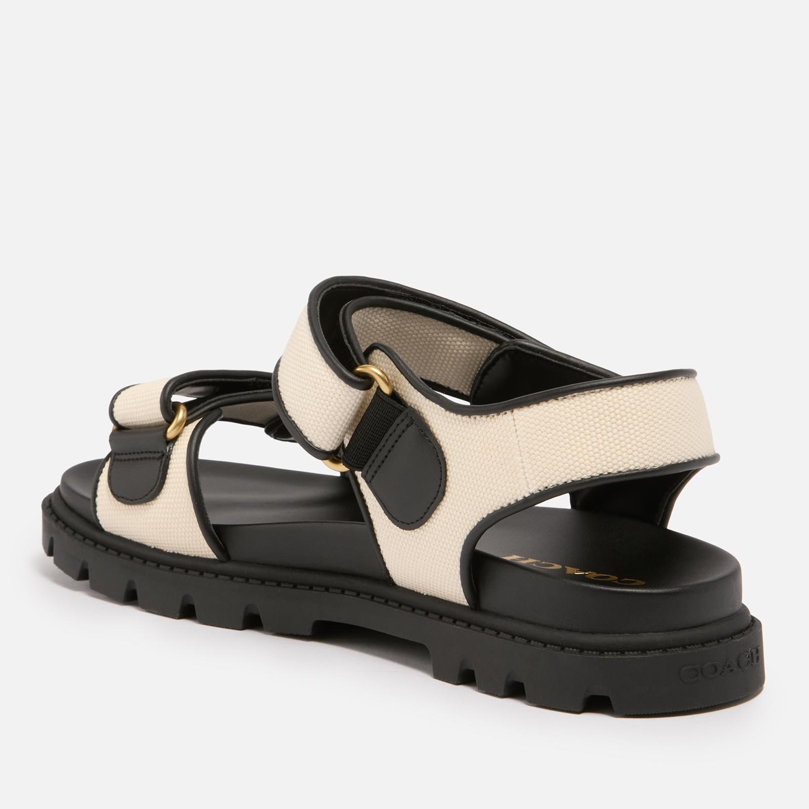 COACH Brynn Canvas Sandals in Brown | Lyst