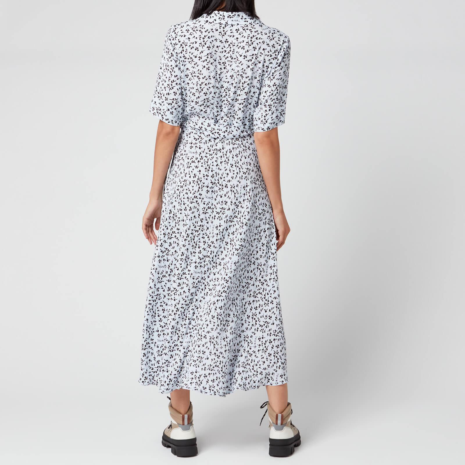 Ganni Synthetic Leaf Print Crepe Wrap 