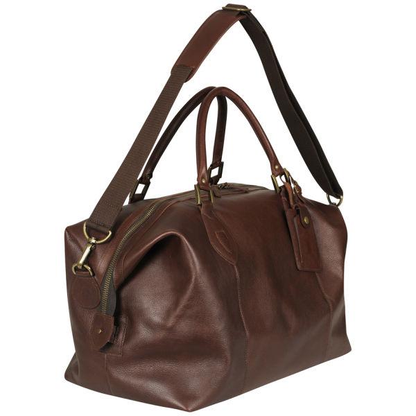 Barbour Men's Leather Medium Travel Explorer Bag in Brown for Men - Lyst