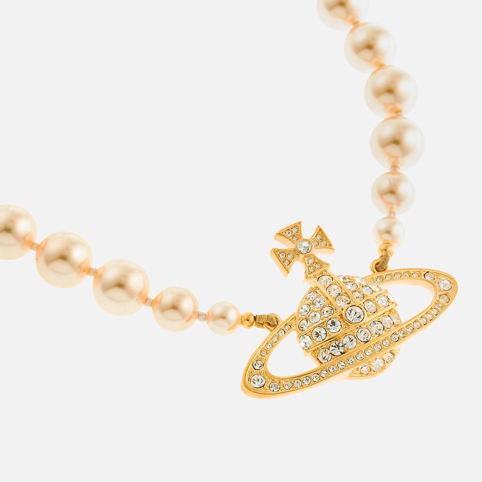 Vivienne Westwood Bas Relief Gold-tone, Faux Pearl And Crystal Choker in  Metallic | Lyst UK
