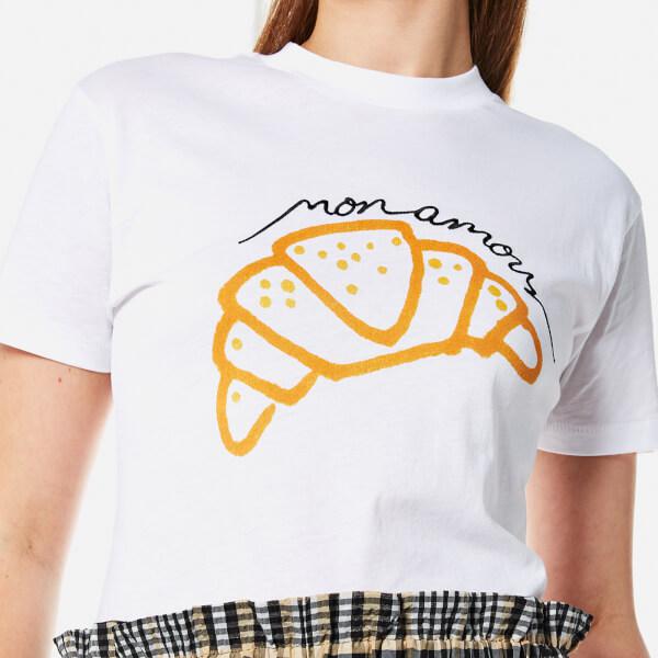 Ganni Cotton Women's Moulin Croissant Tshirt in White - Lyst