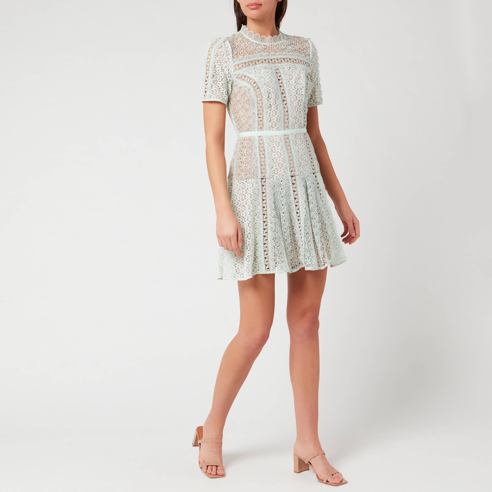 self portrait green lace dress