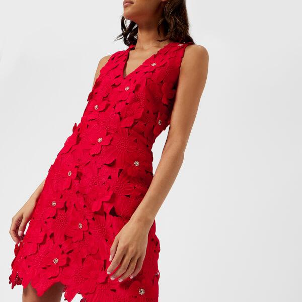 MICHAEL Michael Kors Floral Lace Dress in Red | Lyst