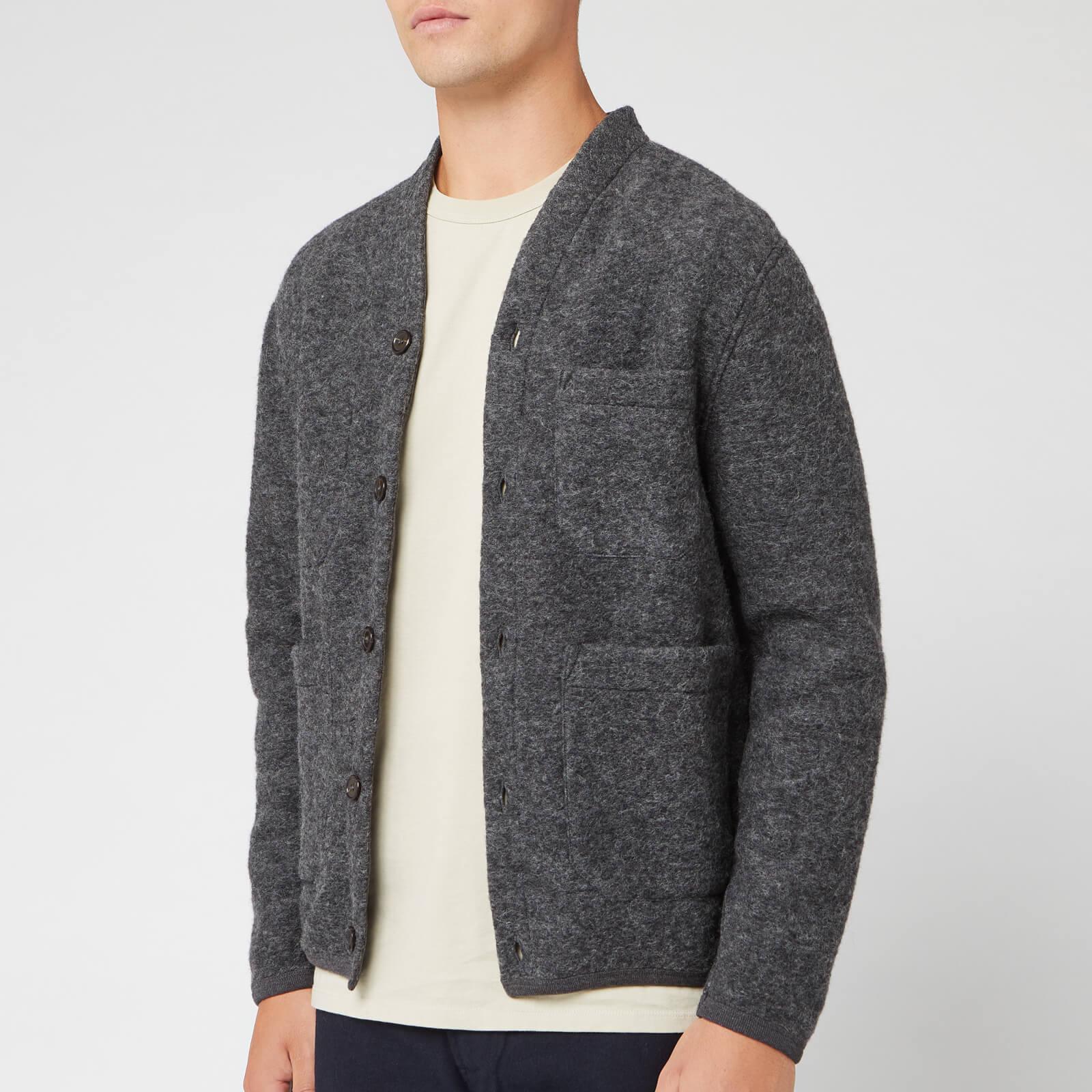 grey fleece cardigan