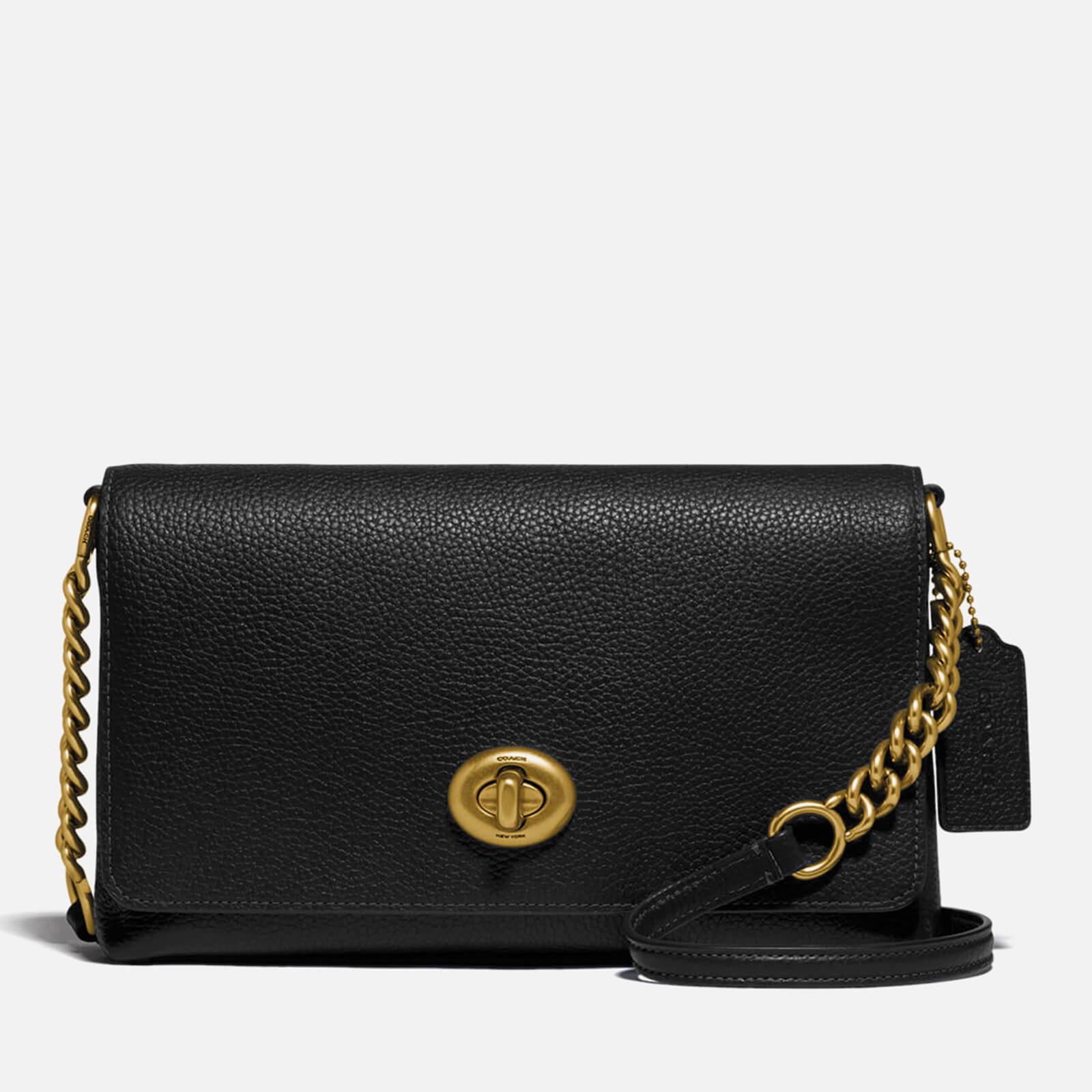 COACH Polished Pebble Leather Crosstown Crossbody in Black | Lyst
