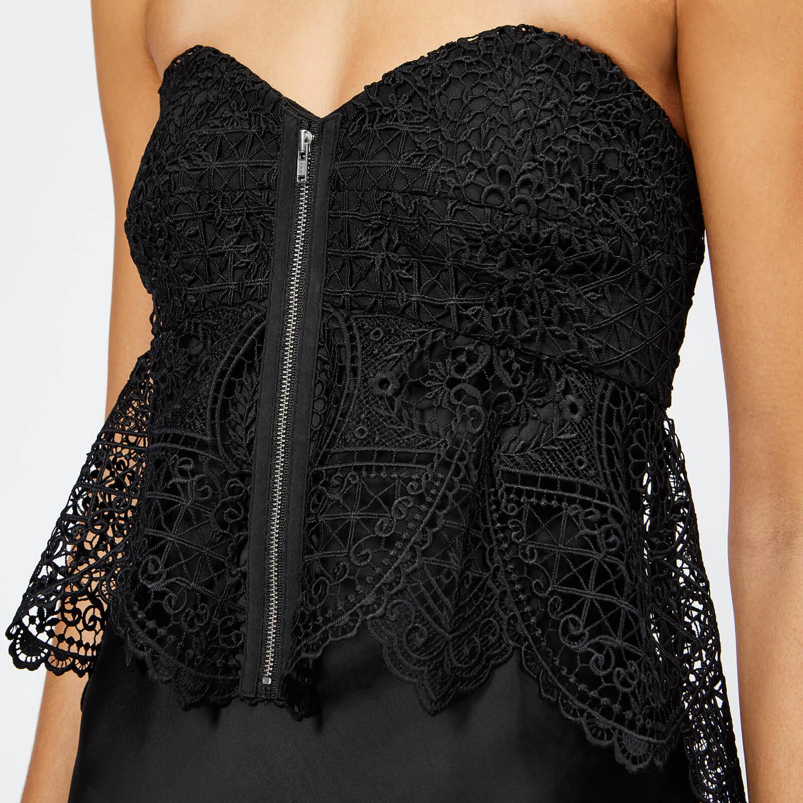 black lace bandeau dress