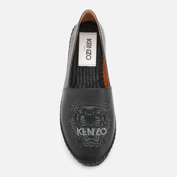 kenzo black leather espadrilles