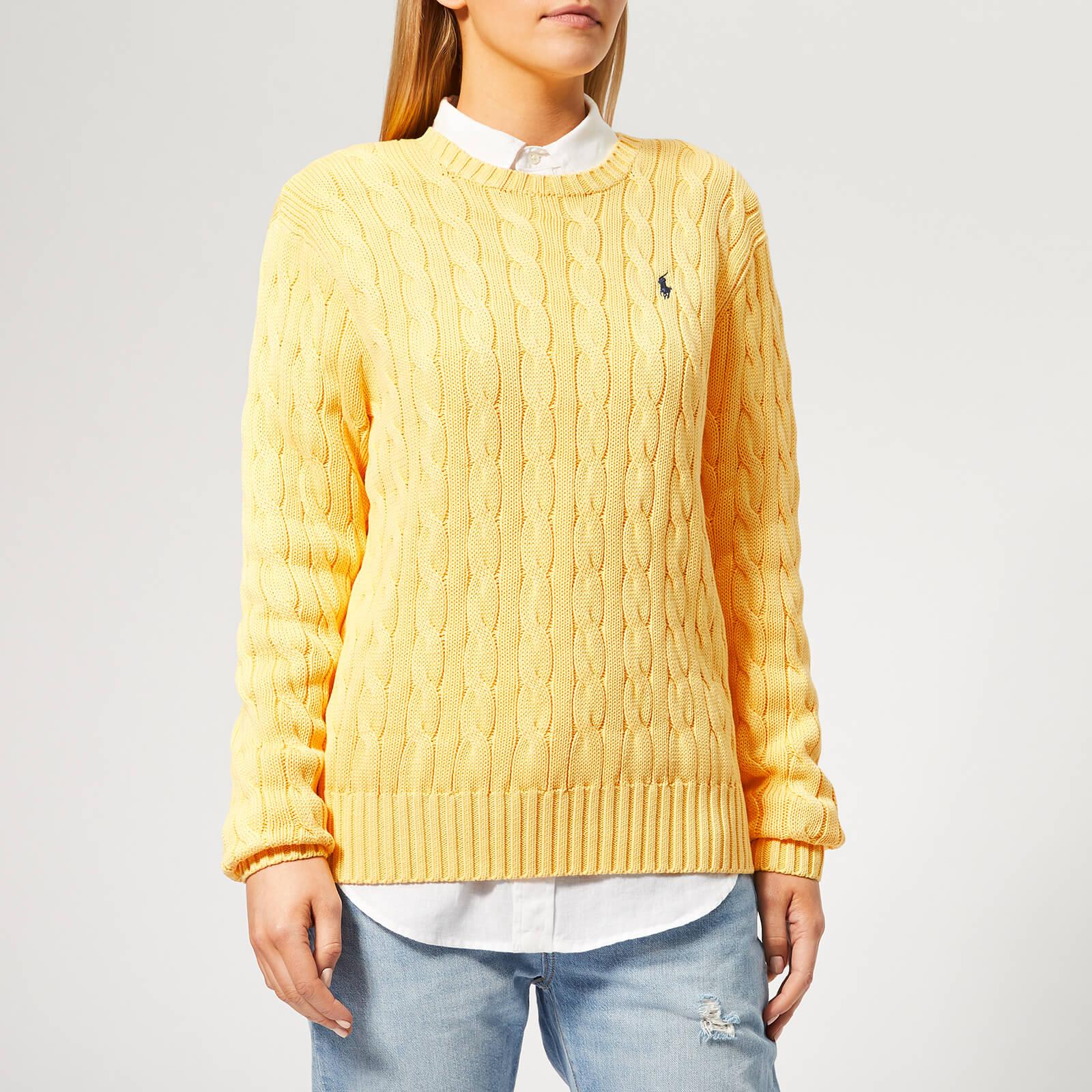 ralph lauren yellow cable knit sweater