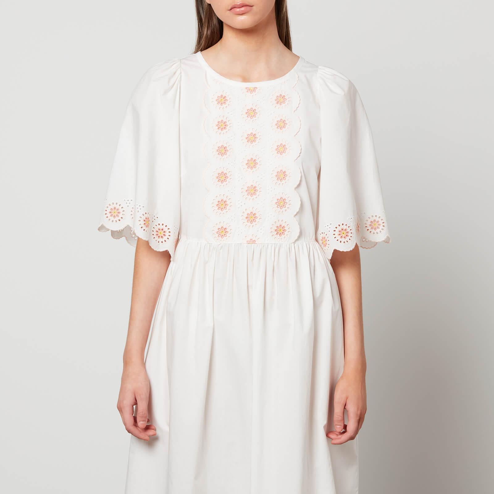 See By Chloé Broderie Anglaise Organic Cotton Dress in White | Lyst
