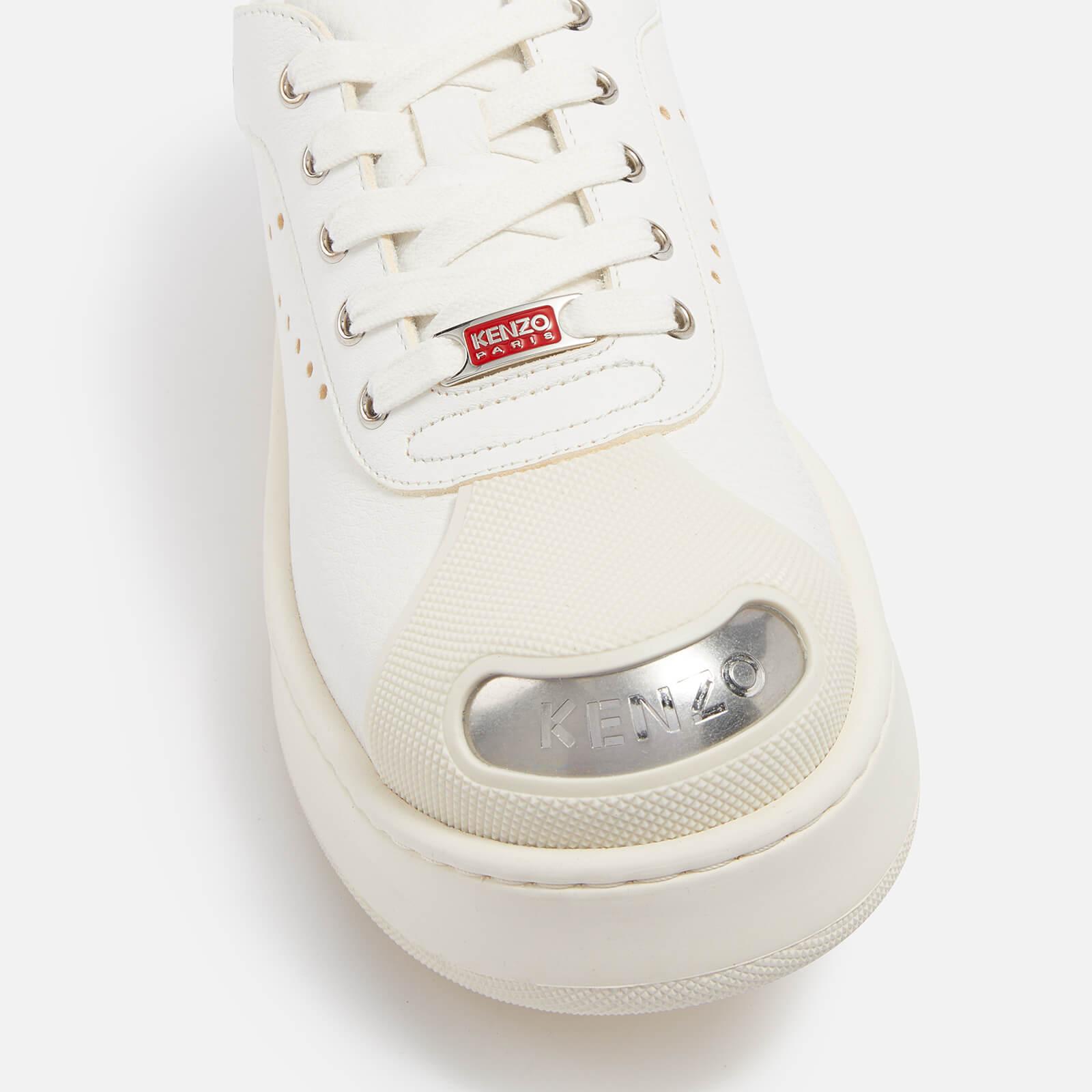 KENZO Hoops Leather Trainers in White for Men | Lyst