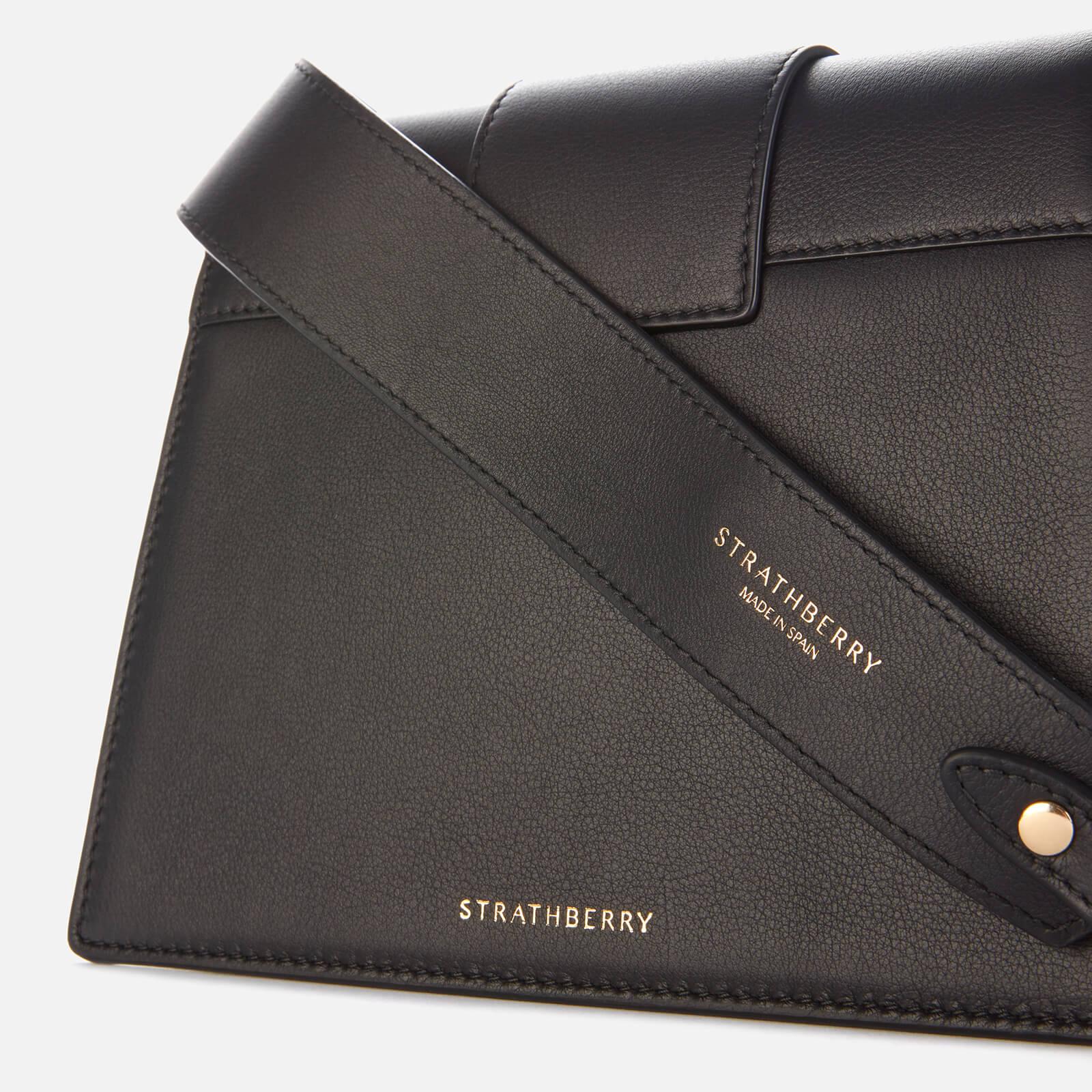 Strathberry Box Crescent Bag in Black | Lyst