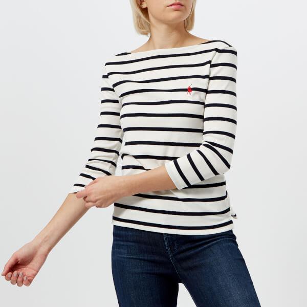 Polo Ralph Lauren Women's Striped Boat Neck Tshirt | Lyst
