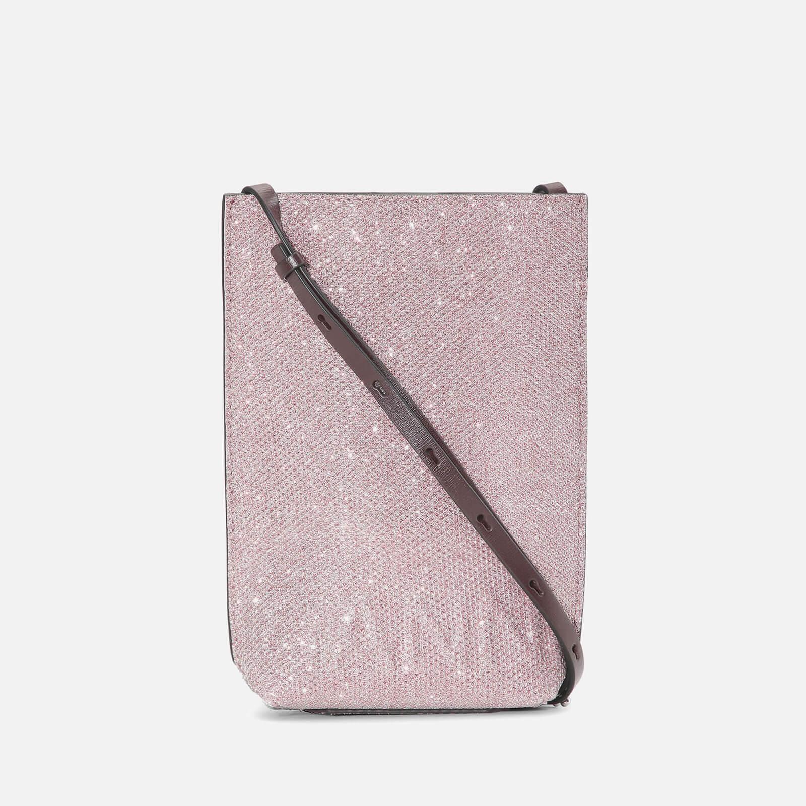 Ganni Banner Glitter Textile Crossbody Bag in Pink Lyst