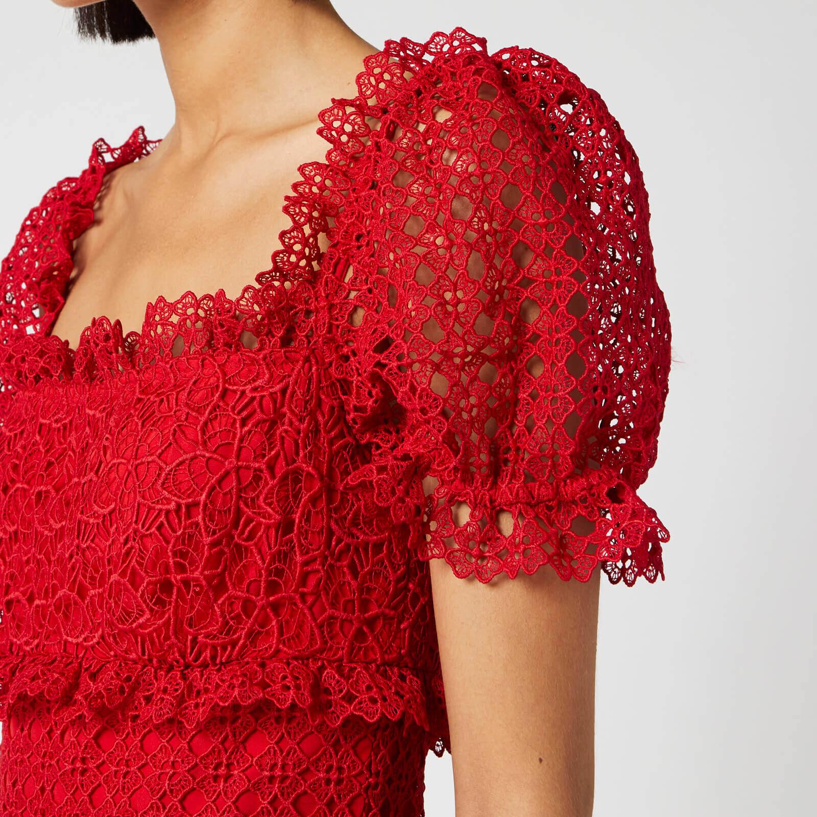 short sleeve hibiscus guipure dress