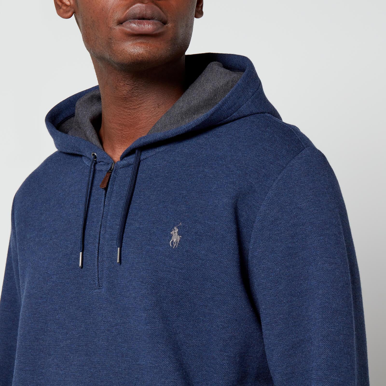 Polo Ralph Lauren Cotton-blend Half-zip Hoodie in Blue for Men | Lyst