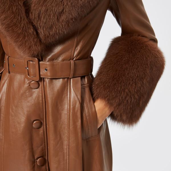 Saks Potts Foxy Leather Coat in Brown | Lyst