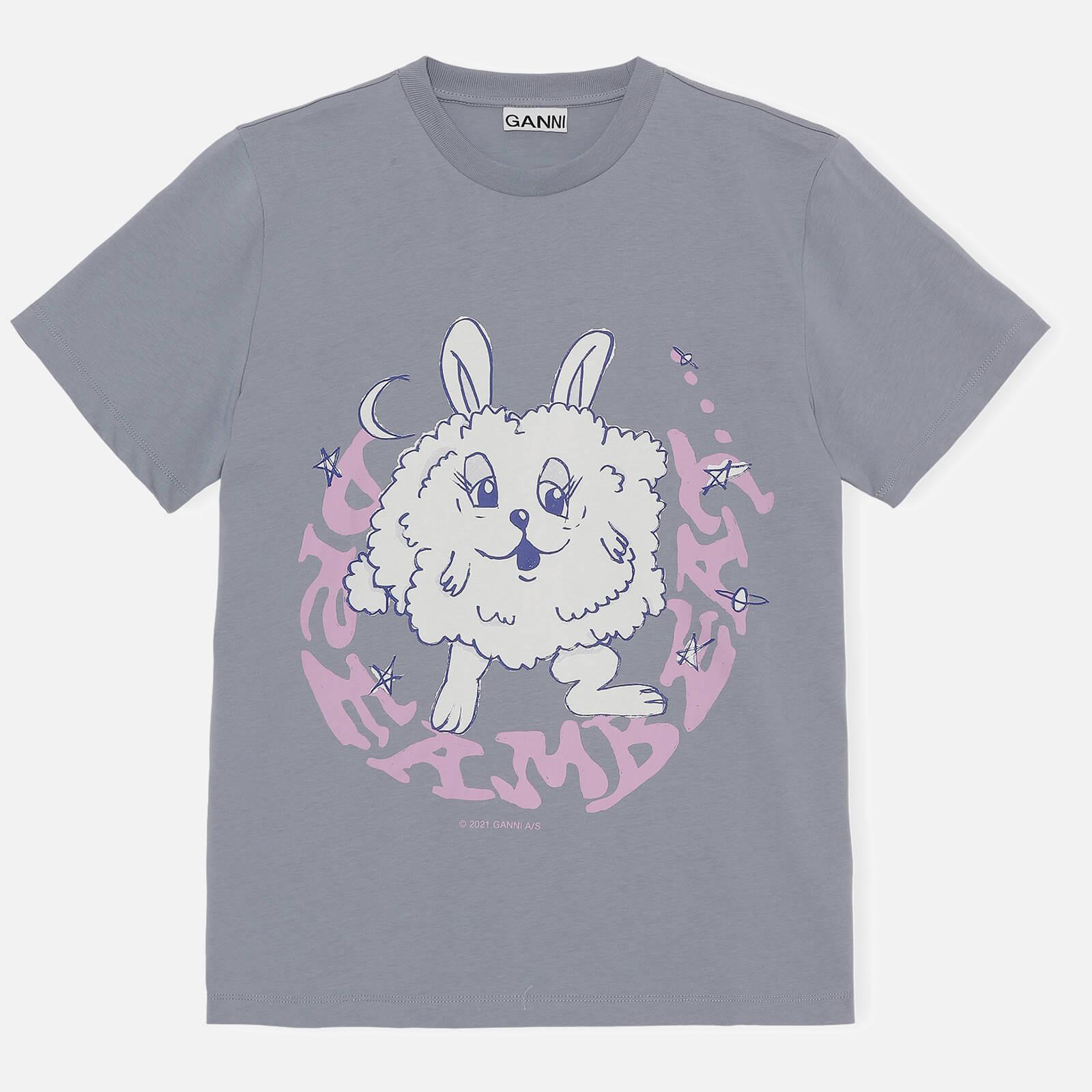 Ganni Dream Bunny Cotton-jersey T-Shirt - S