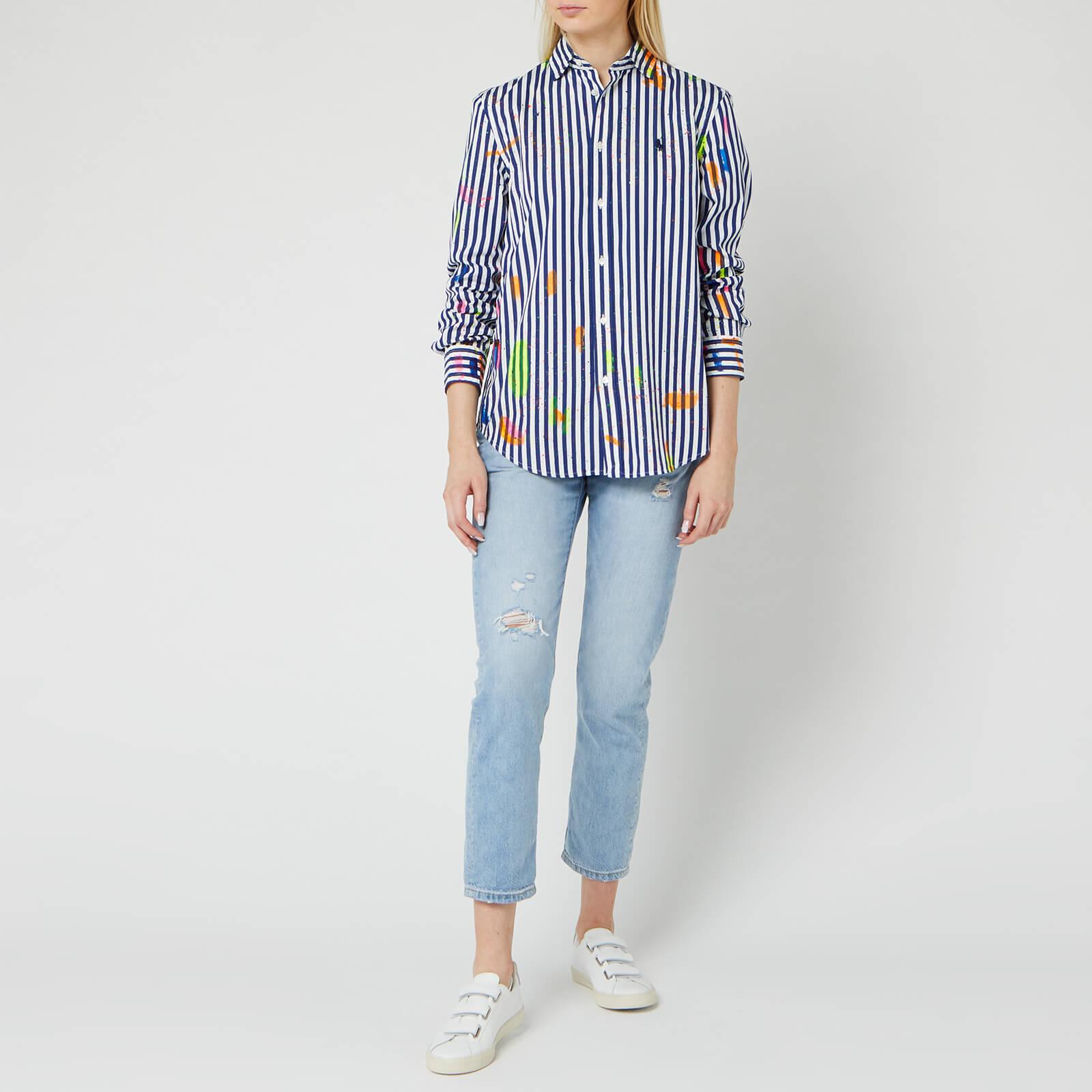 Polo Ralph Lauren 120's Stripe Paint Splatter Shirt in Blue | Lyst