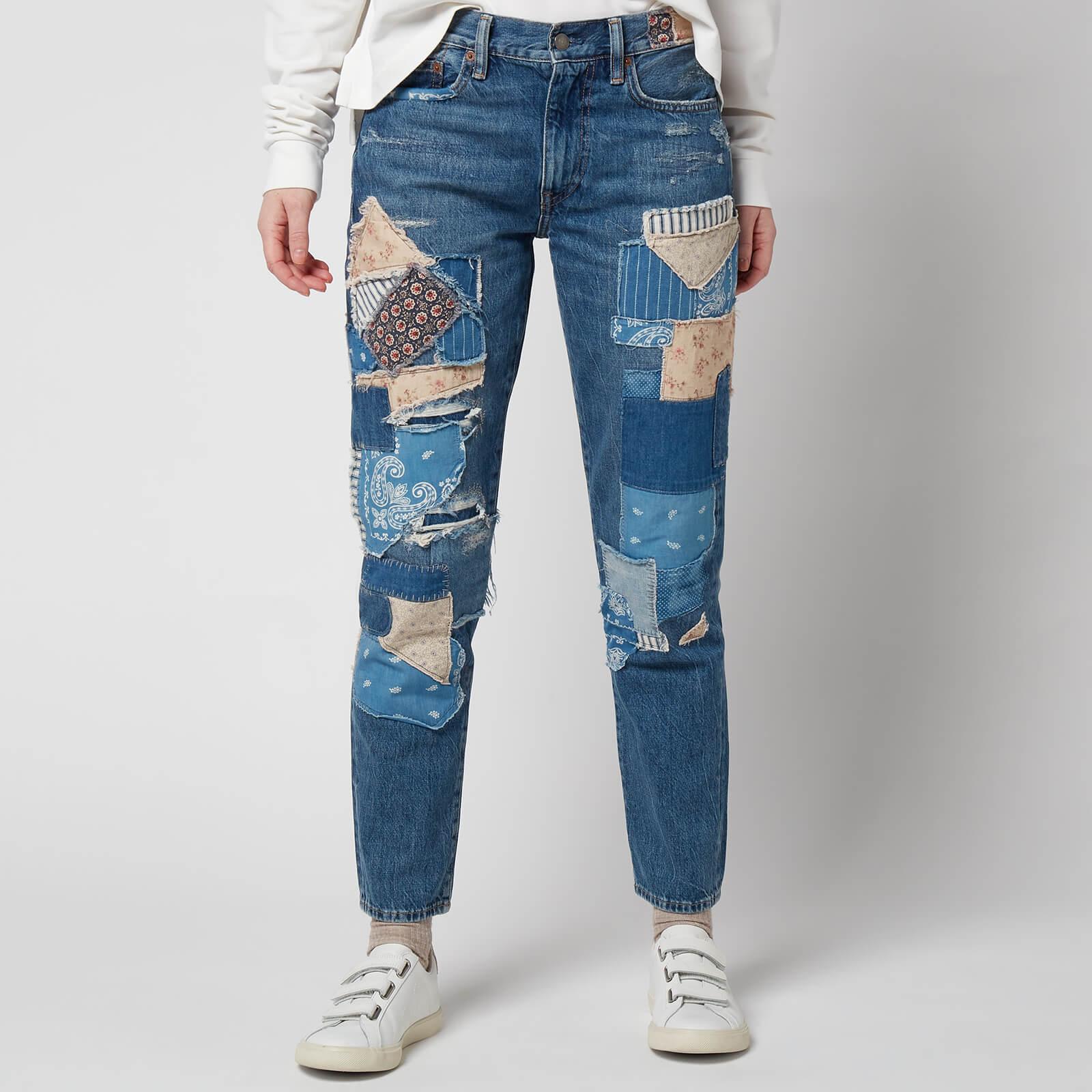 Polo Ralph Lauren Relaxed Boyfriend Patchwork Jeans in Blue | Lyst