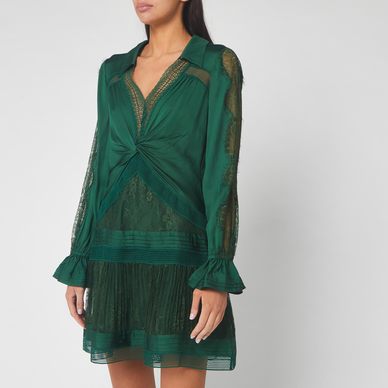 self portrait green fine lace dress