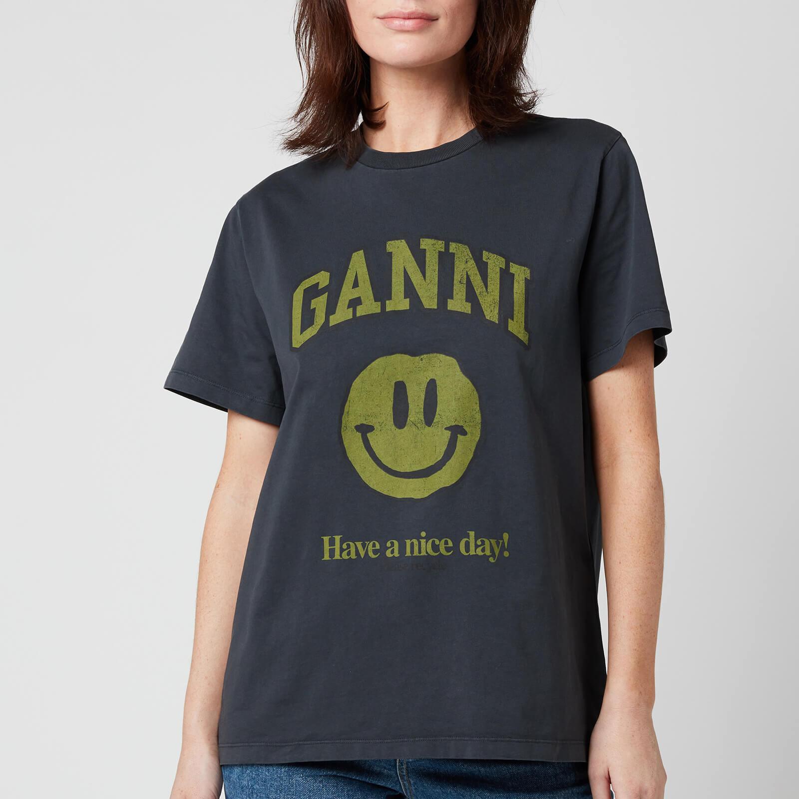Ganni Smiley Face T-shirt in Black