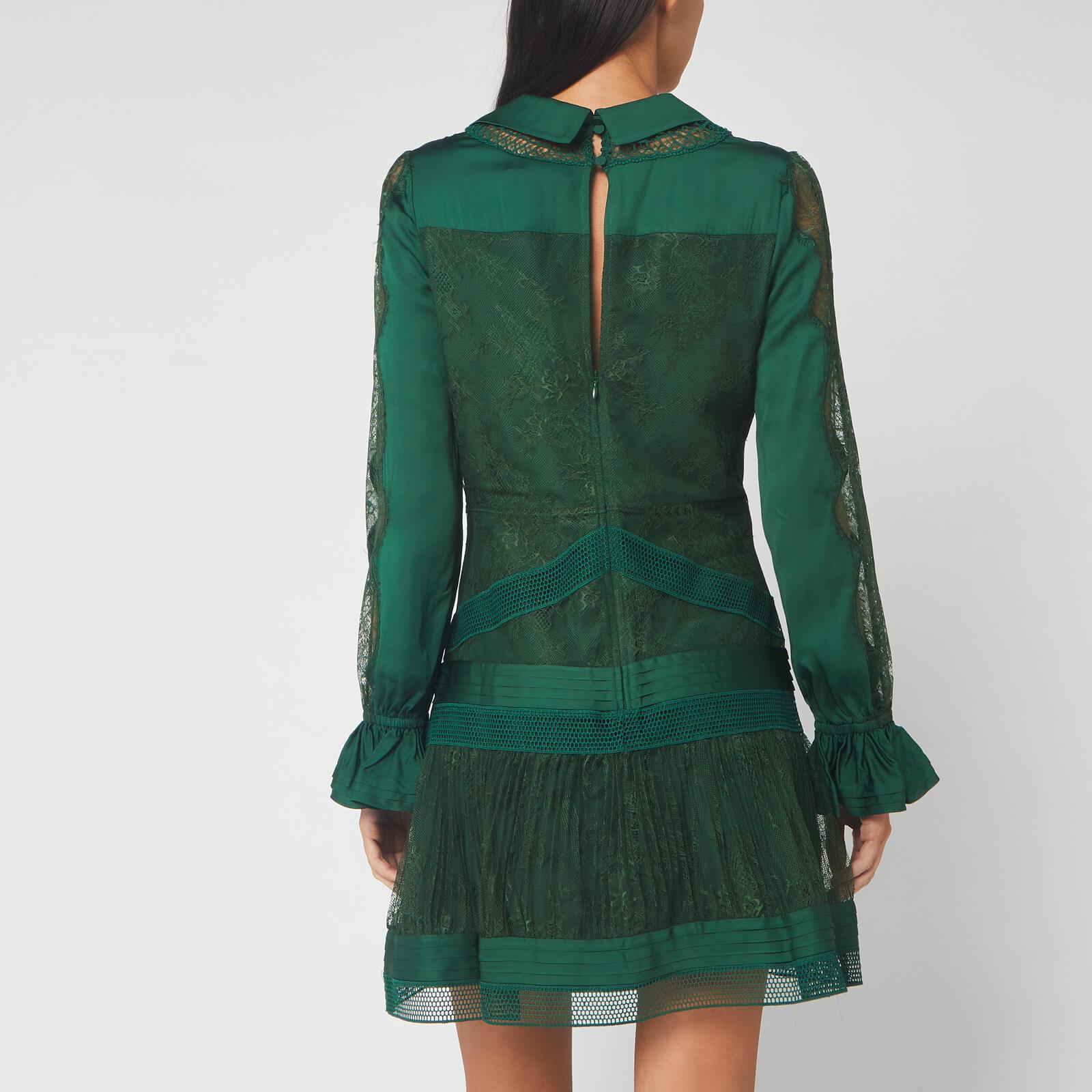 self portrait green fine lace dress