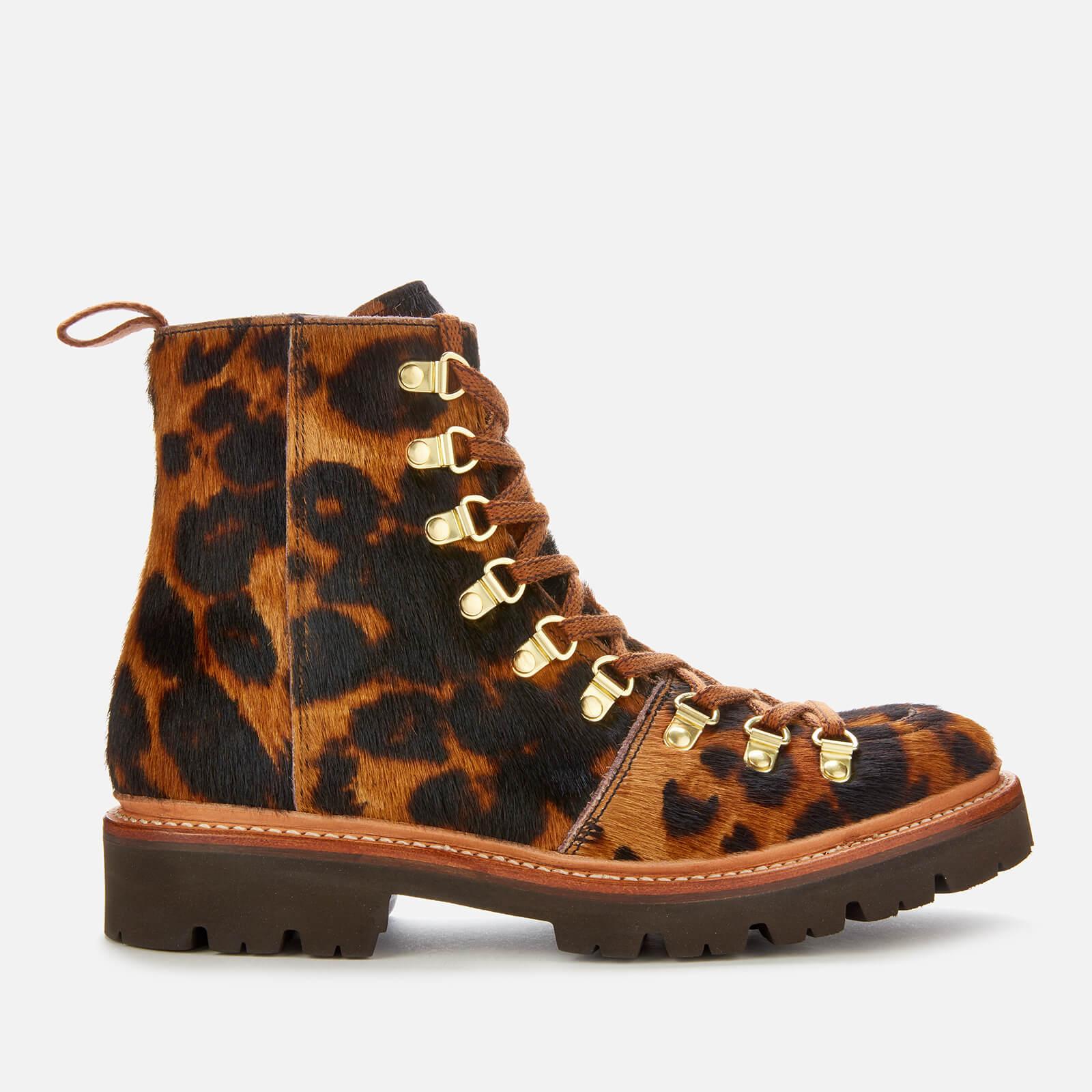 cat leather hiker boots in leopard