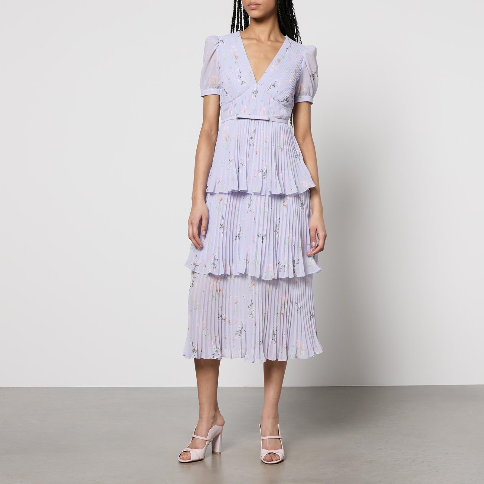 self-portrait☆Chiffon Tier Midi Dress ワンピース【UK発】 Printed Chiffon Tiered Midi Dress – self-portrait-US