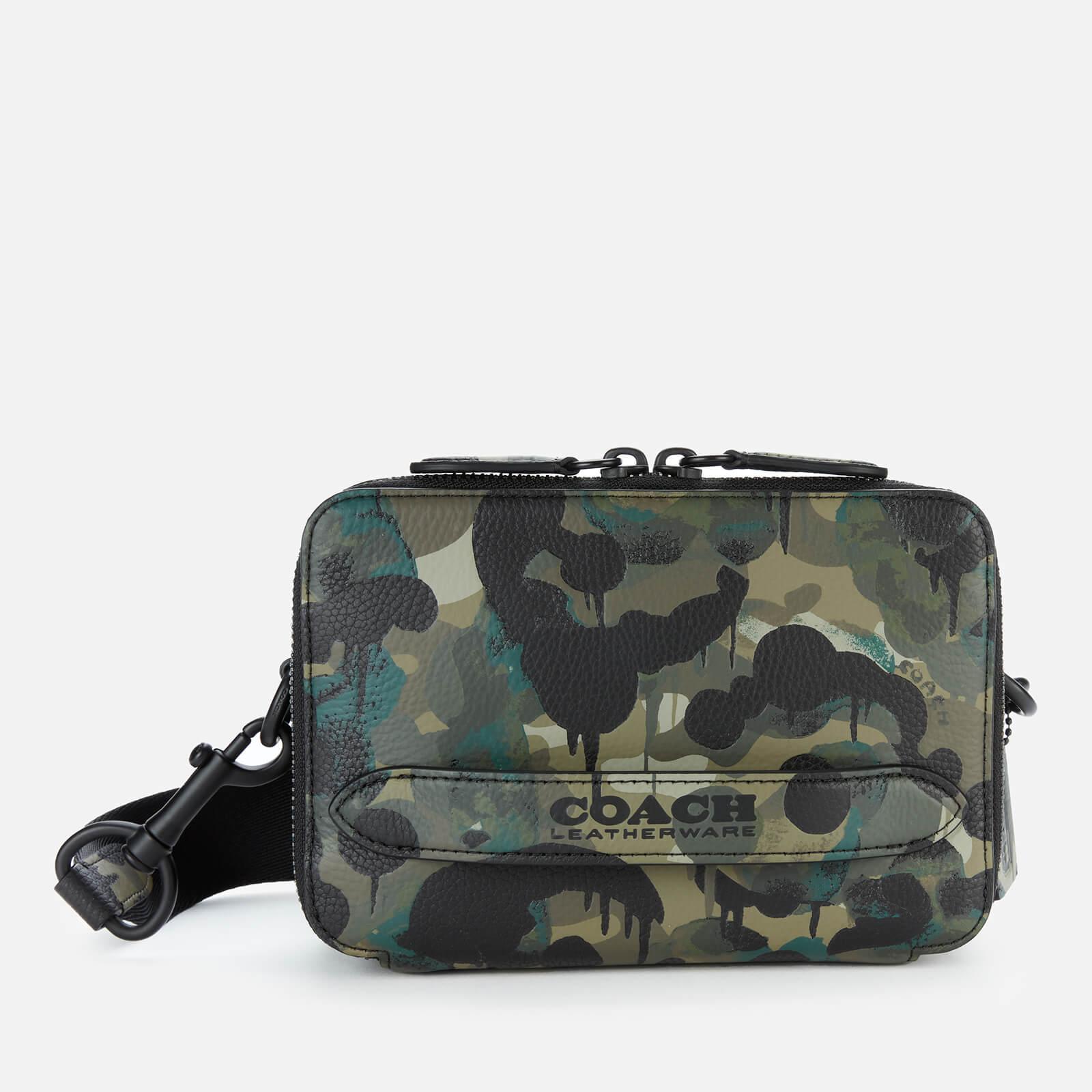 Coach Charter Camo-Coated Pebble Leather Messenger Bag Blue