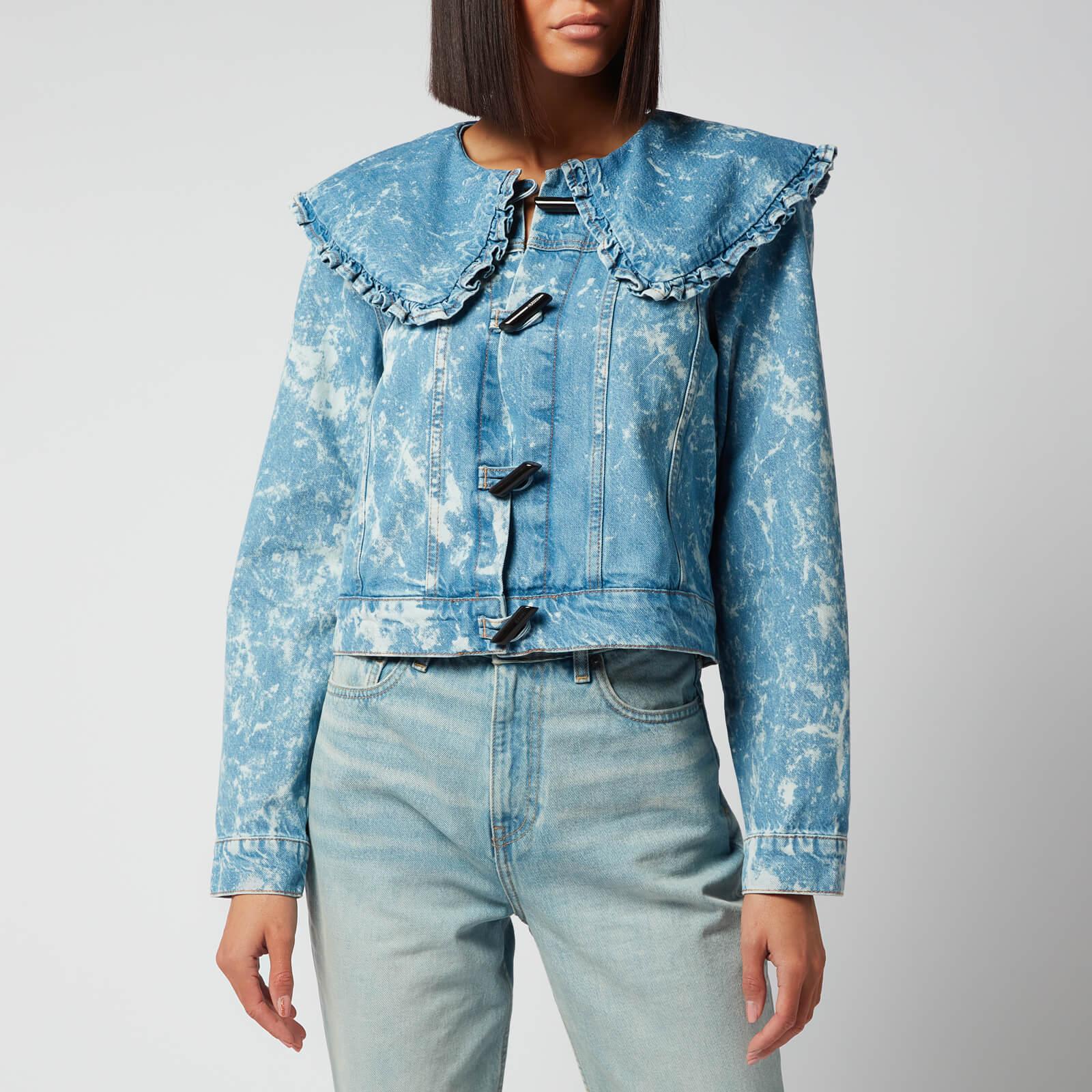 Ganni Bleach Denim Jacket in Blue | Lyst