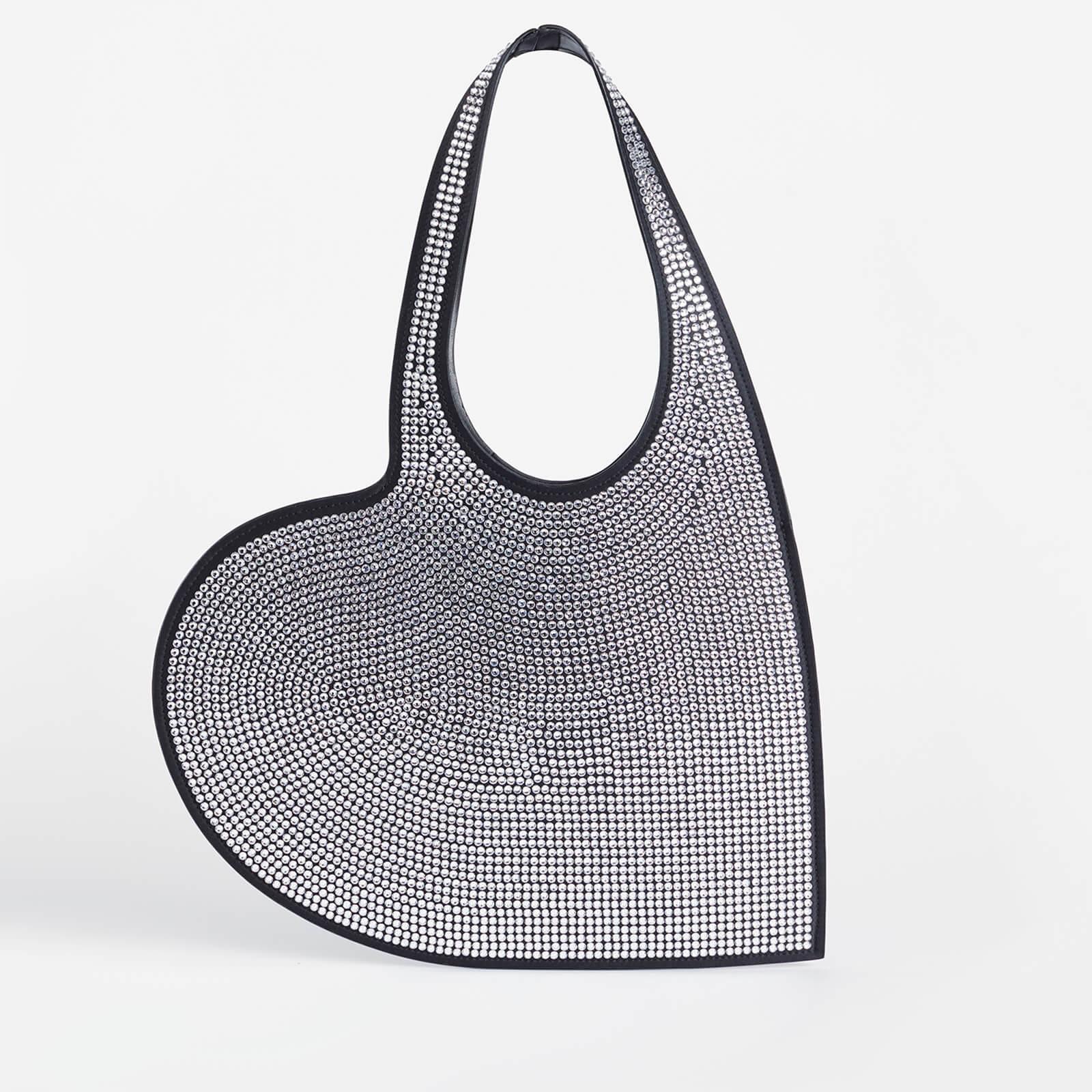 Coperni Mini Heart Crystal-embellished Leather Tote Bag in Gray | Lyst