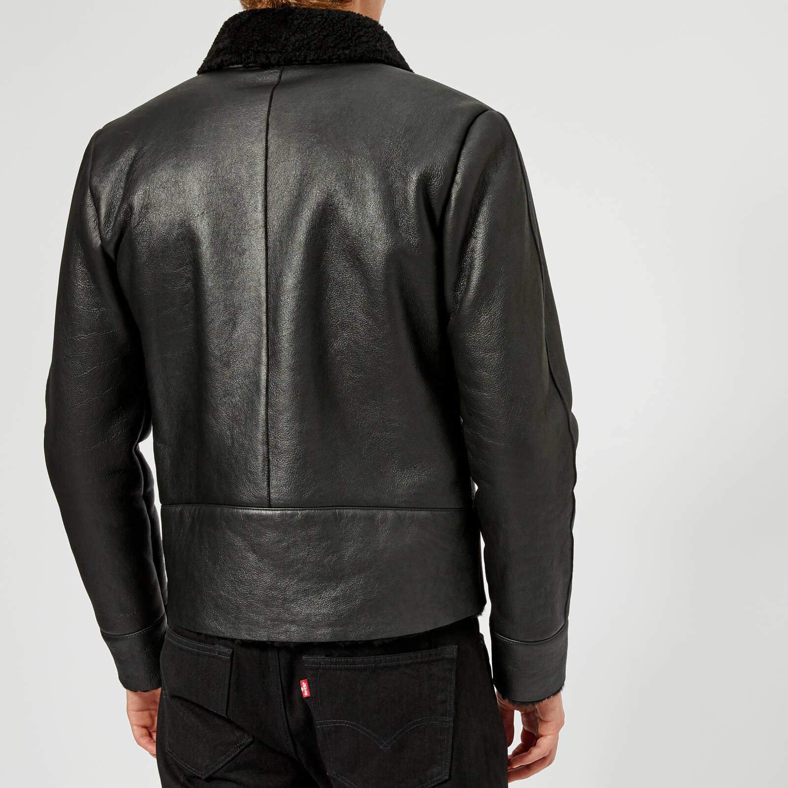 McQ Leather Shearling Biker Jacket in Black for Men - Lyst