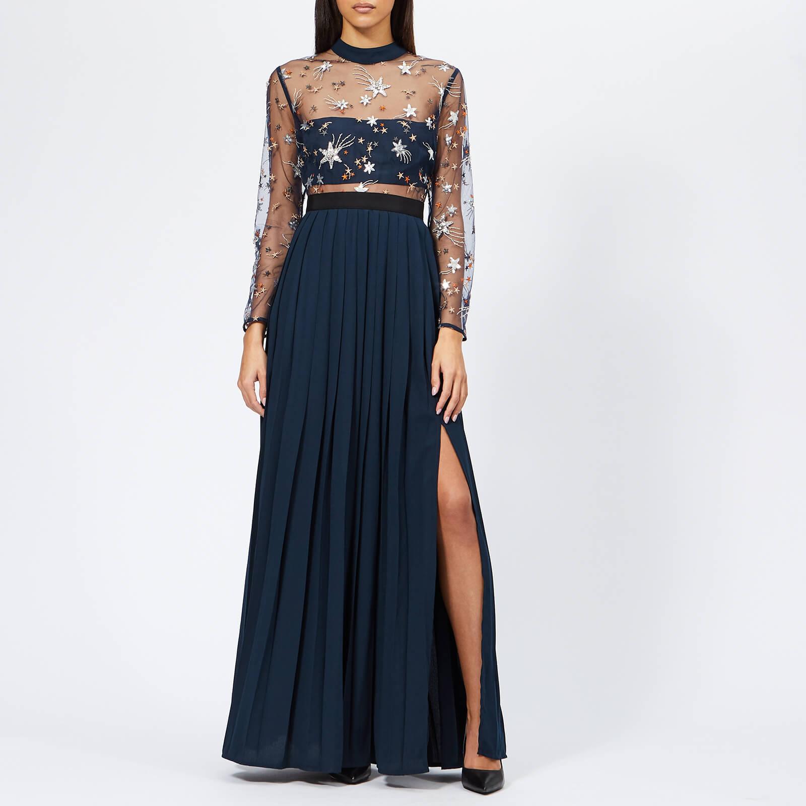 embellished maxi dress navy