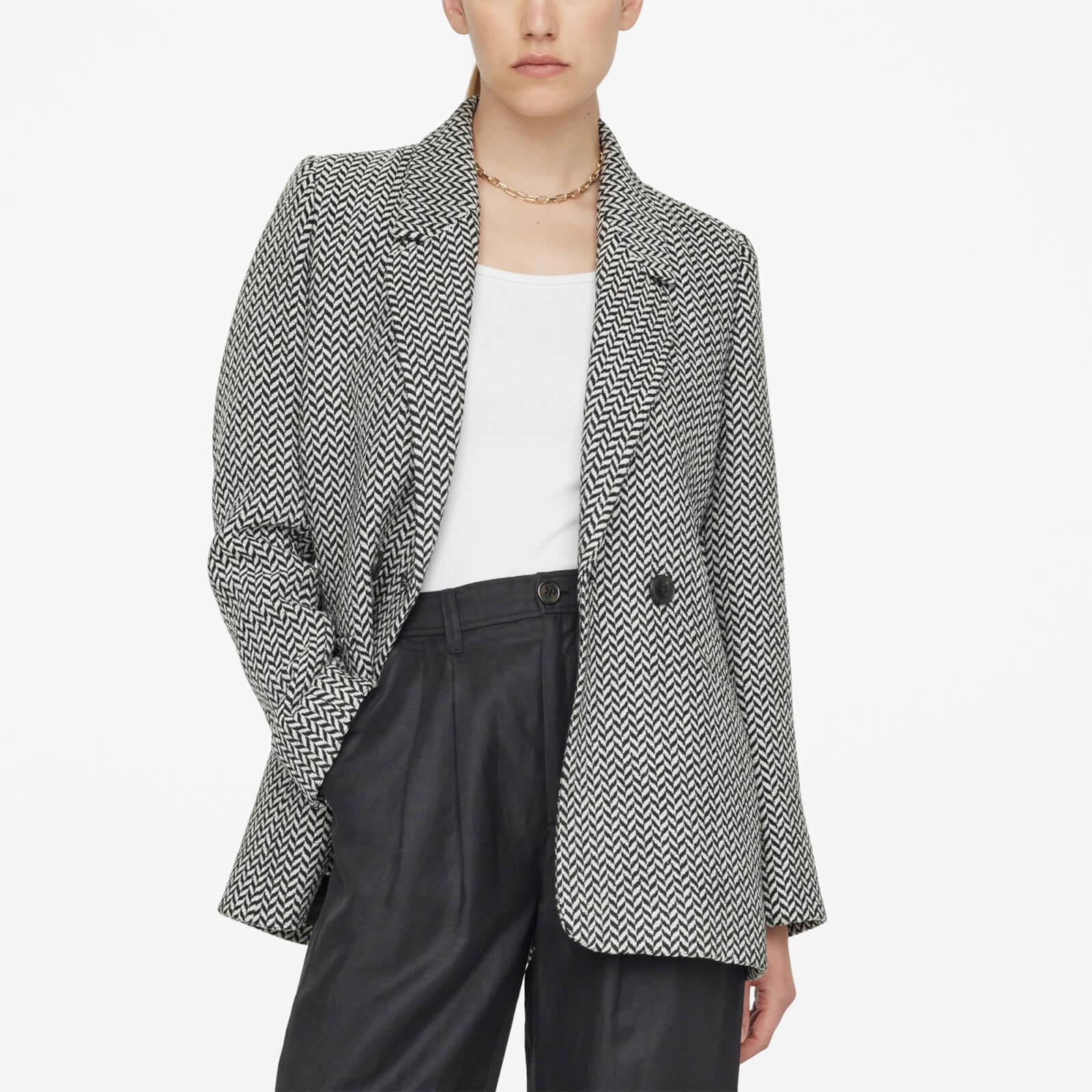 Anine Bing Fishbone Tweed Jacket in Gray | Lyst