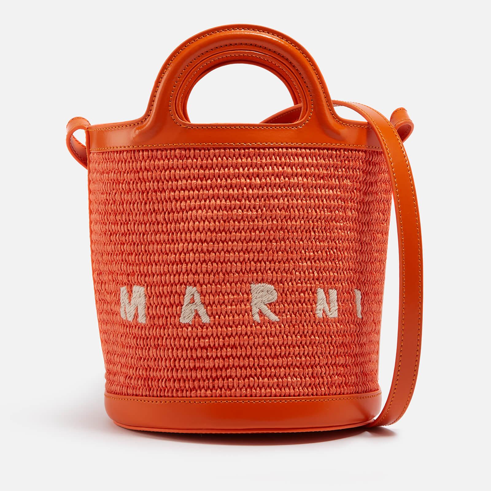 Marni Mini Rattan Bucket Bag in Red Lyst