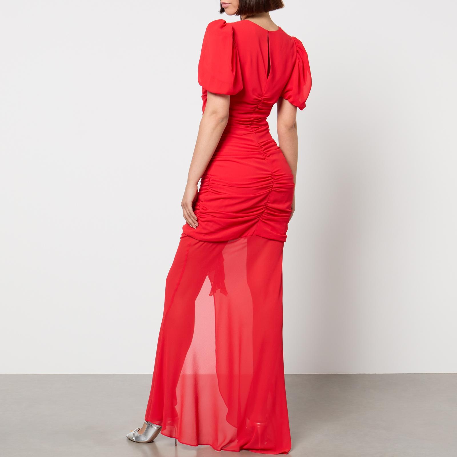 Red maxi dress short sleeve hot sale
