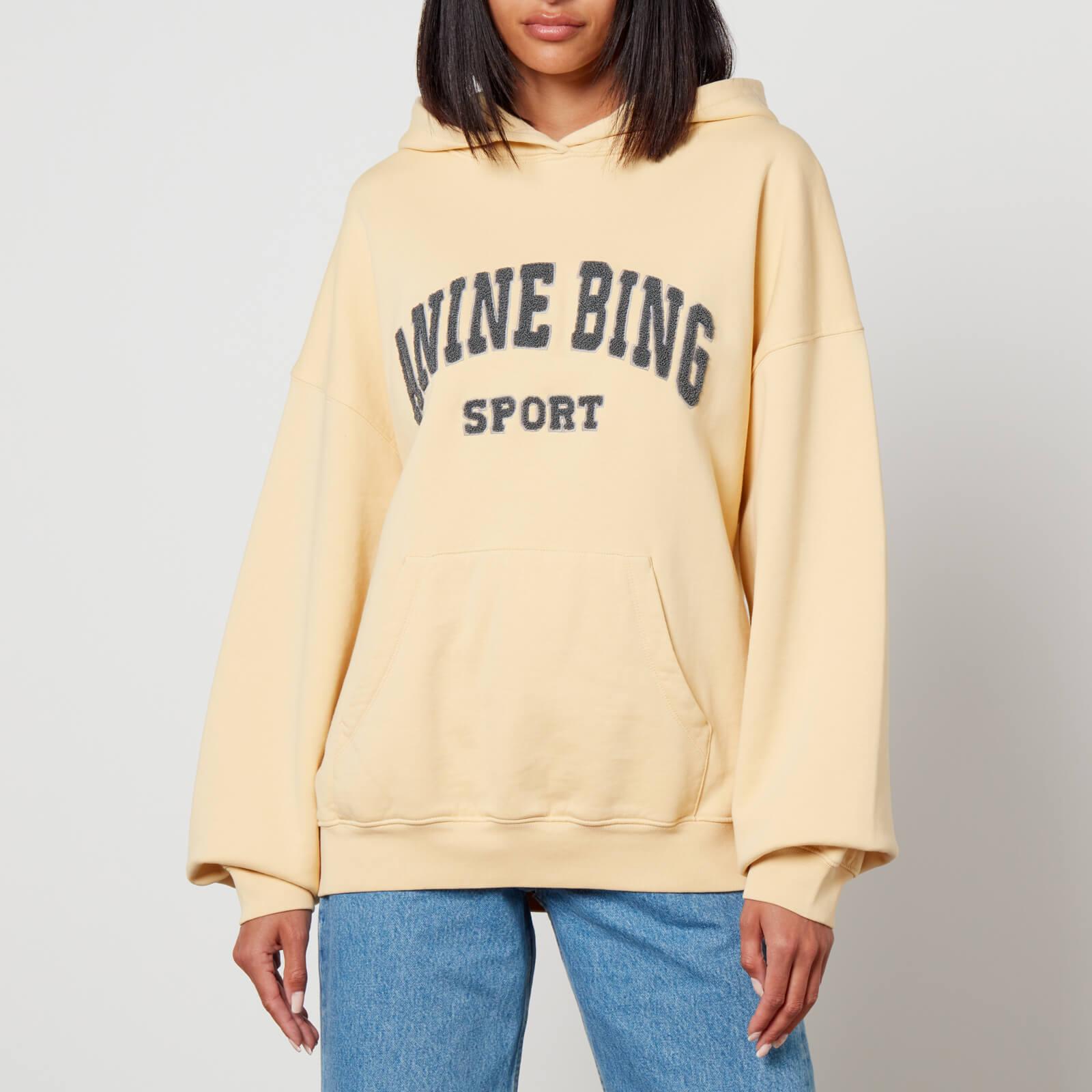 Anine Bing Harvey Logo-detailed Cotton-jersey Hoodie in Natural