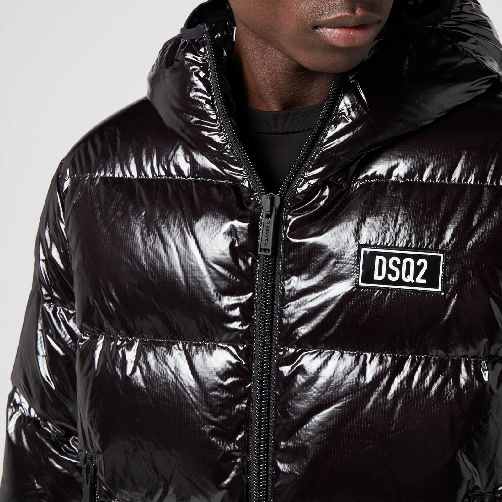 DSQUARED2 mens puffer down leather bomber jacket coat